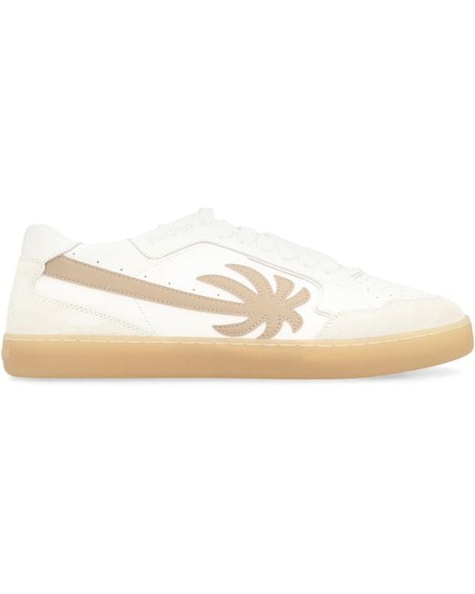 Palm Angels White Sneakers New Palm 1 Leather Cow Hide Trainers for men