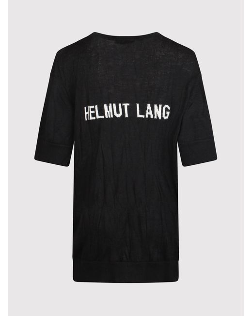 Helmut Lang Black Sweater With Logo On The Back