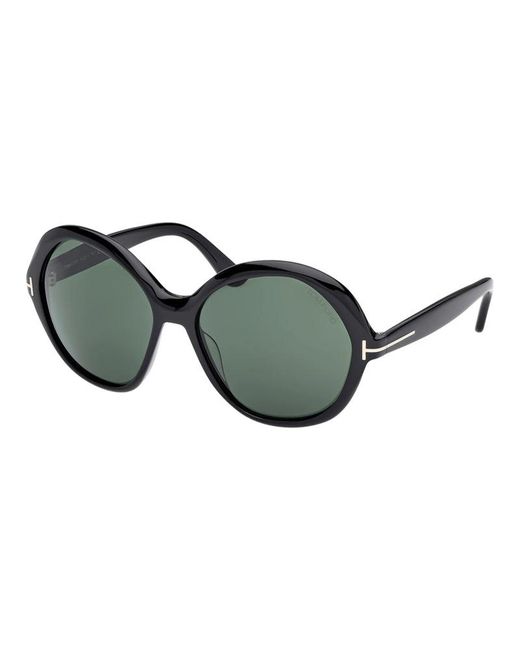 Tom Ford Brown Sunglasses Geometric Full Rim, Shiny Frame And Lens Ft128201N