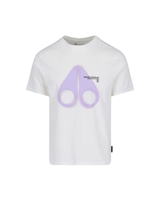Moose Knuckles White Maxi Print T-shirt for men