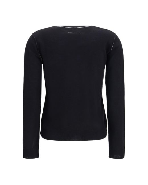 MM6 by Maison Margiela Blue Wool Blend Button Cardigan