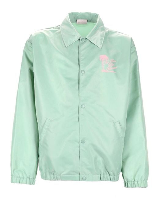 Drole de Monsieur Green Jacket Slogan Palmiers Polyamide for men