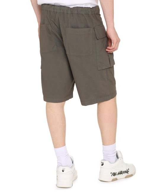 Aspesi Gray Cotton Cargo Bermuda Shorts for men