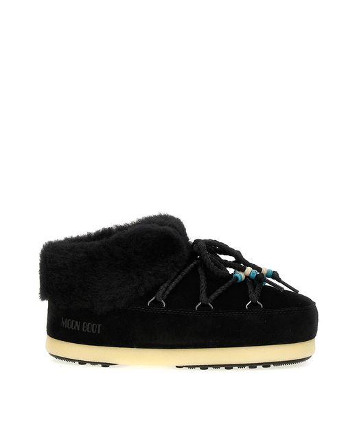 Moon Boot Black Evx Mule Suede Beads Ankle Boots Shoes