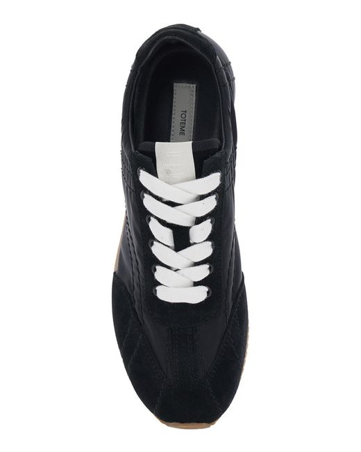 Totême Black Low-Top Sneakers Flex Suede Trainers