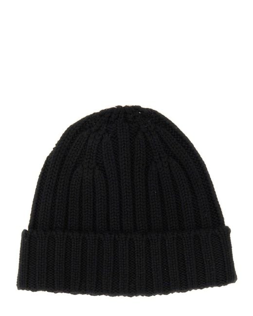 Aspesi Black Beanie Hat