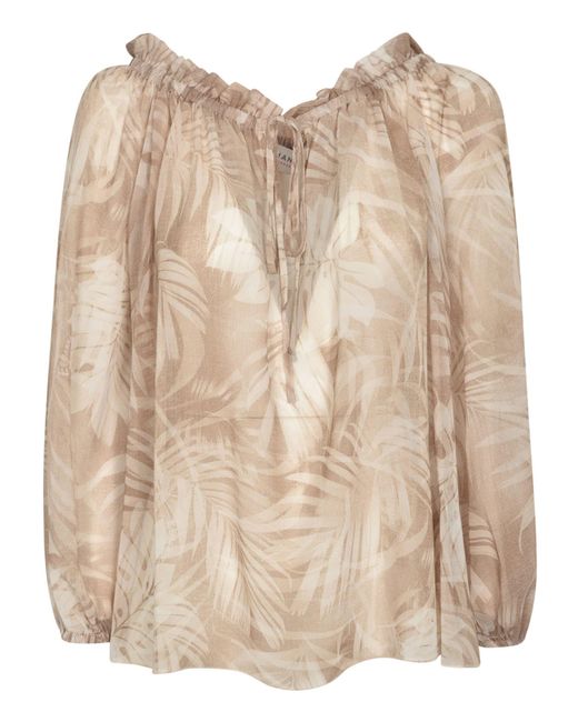 ERMANNO FIRENZE Natural Printed Blouse