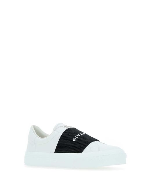 Givenchy White Leather City Slip Ons