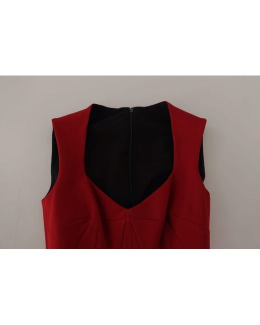 Dolce & Gabbana Red Elegant Bodycon Midi Dress