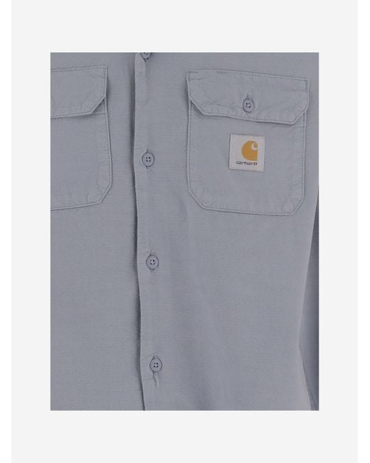 Carhartt Gray Cotton Shirt With Logo for men