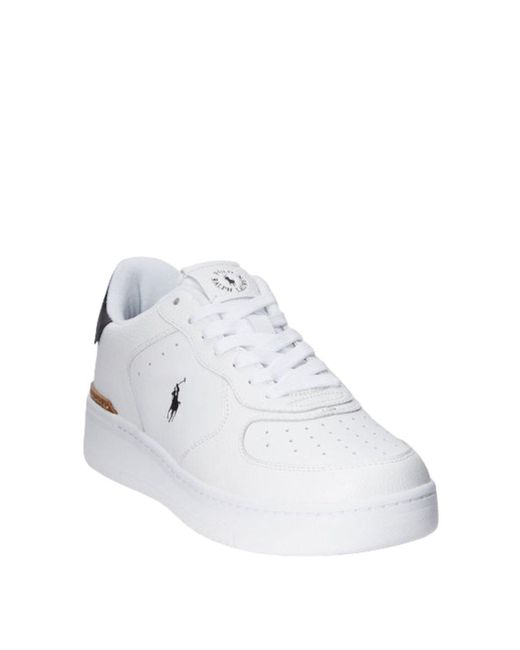 Polo Ralph Lauren White Masters Court Low-top Sneakers for men