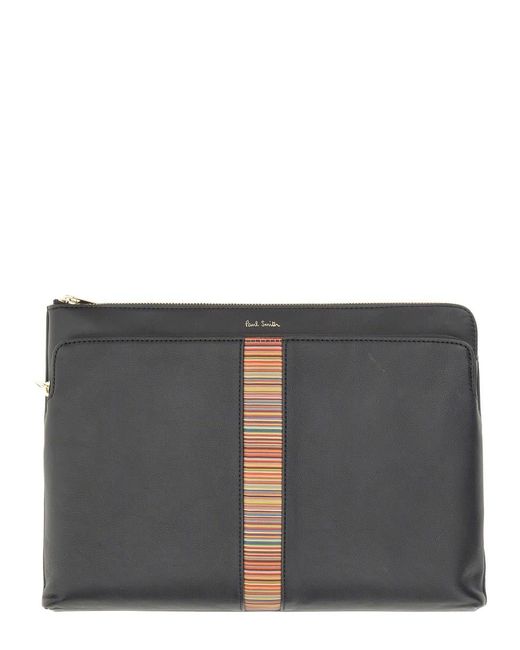 Paul Smith Gray Leather Briefcase for men