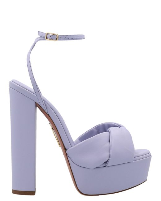 Aquazzura Leather Olie Plateau Sandals in Purple - Save 1% | Lyst