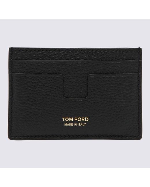 Tom Ford Black Leather Card Holder for men