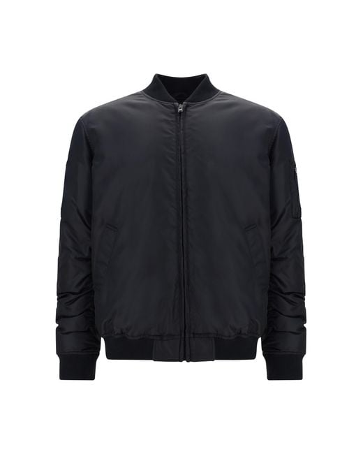 Moschino Black Bomber Jacket Zip-Up Polyamide for men