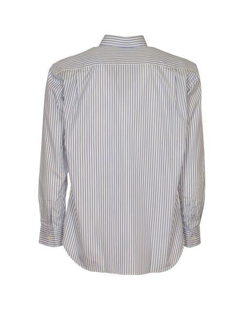 Comme des Garçons Gray Patched Pocket Striped Shirt for men