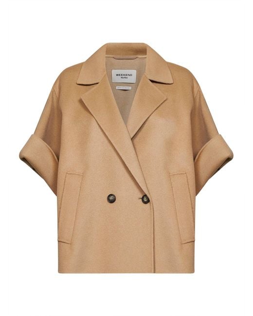 Weekend by Maxmara Natural Short Coat Wkdneo Wool Virgin