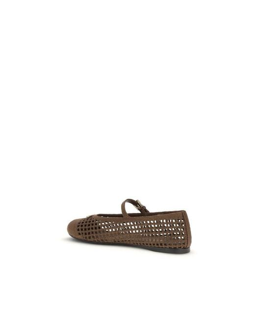 Prada Brown Cotton Ballet Flats