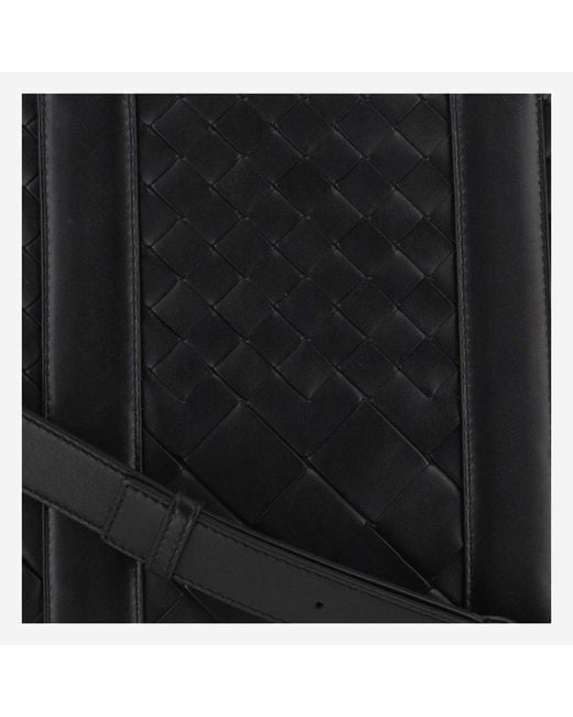 Bottega Veneta Black Slim Intrecciato Business Bag Calfskin Shoulder for men