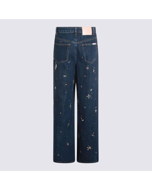 デニム・ジーパン SELF PORTRAIT FW25 Self-portrait Jeans (AW25828PBL BLUE) Blue Embellished Barrel Leg Jeans – self-portrait-US