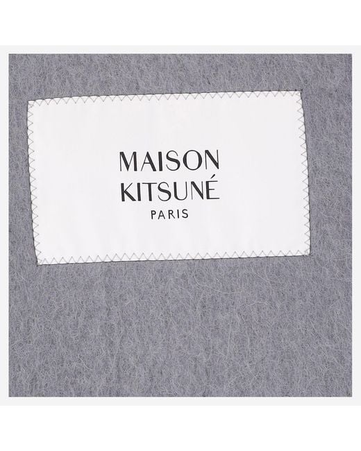 Maison Kitsuné Gray Alpaca Blend Scarf Cloud/Asphalt Scarfs for men
