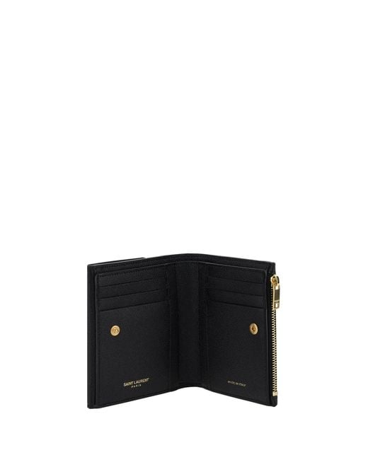 Saint Laurent Black Calfskin Wallet Calf Leather Bos Taurus