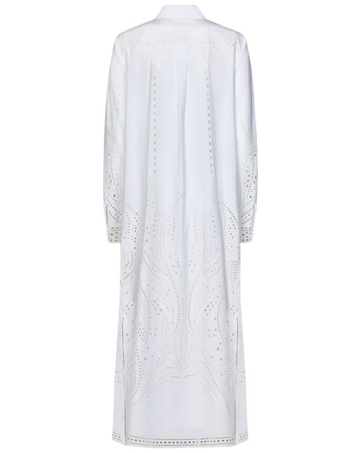 Alberta Ferretti White Midi Dress