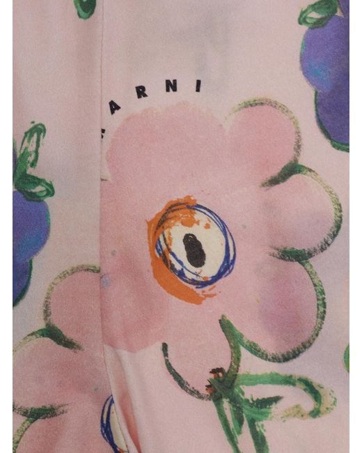 Marni Blue Shorts Floral Cotton
