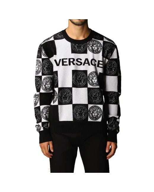 Versace Logo Knit in Black for Men | Lyst