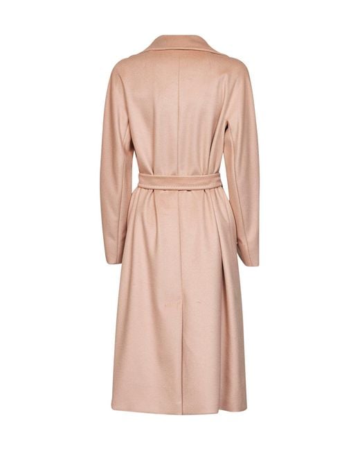 Weekend by Maxmara Pink Wrap Coat Wkdresina Virgin Wool