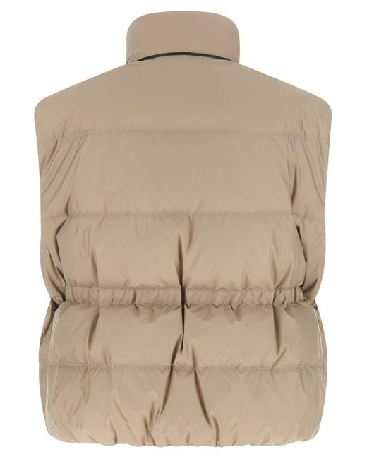 Brunello Cucinelli Natural Polyester Sleeveless Jacket Clothing