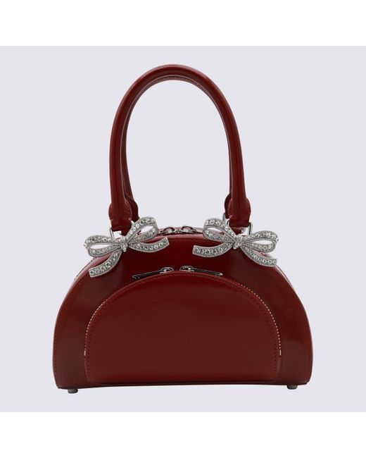 Self-Portrait Red Dark Leather Top Handle Bag