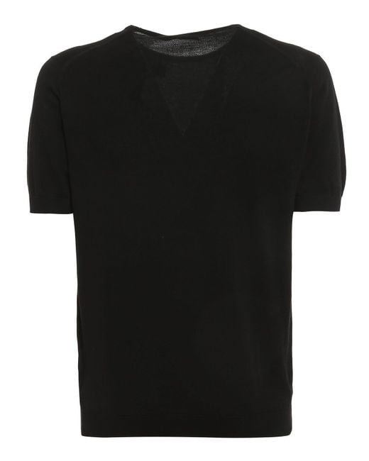 John Smedley Black Belden Classic T-Shirt for men