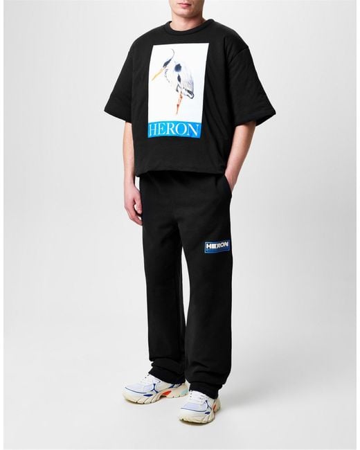 Heron Preston Black Heron Bird Painted Logo Padded T-Shirt for men