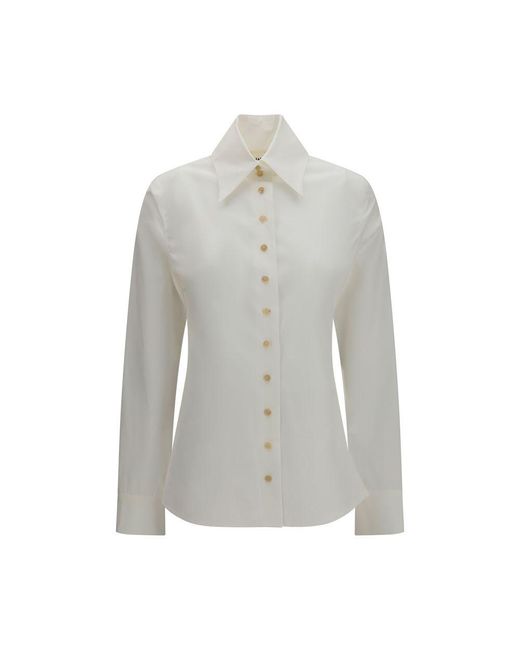 Khaite Gray White Cotton Dress Shirt