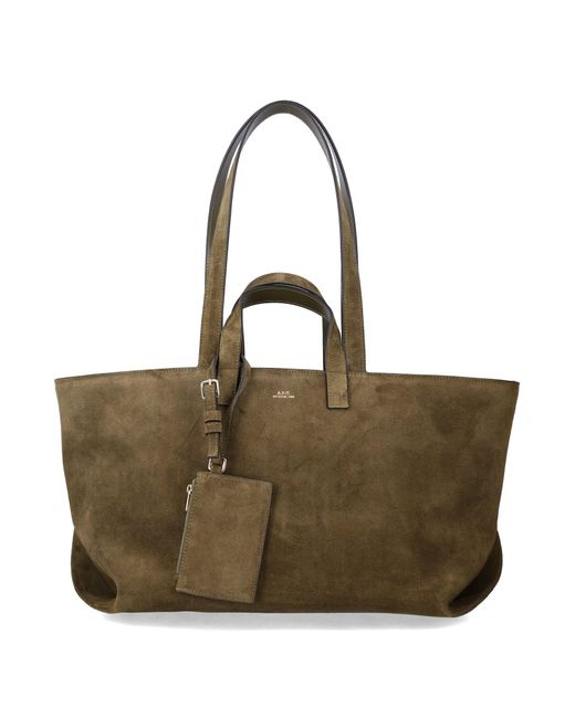 A.P.C. Brown Le Drummer Suede Bag