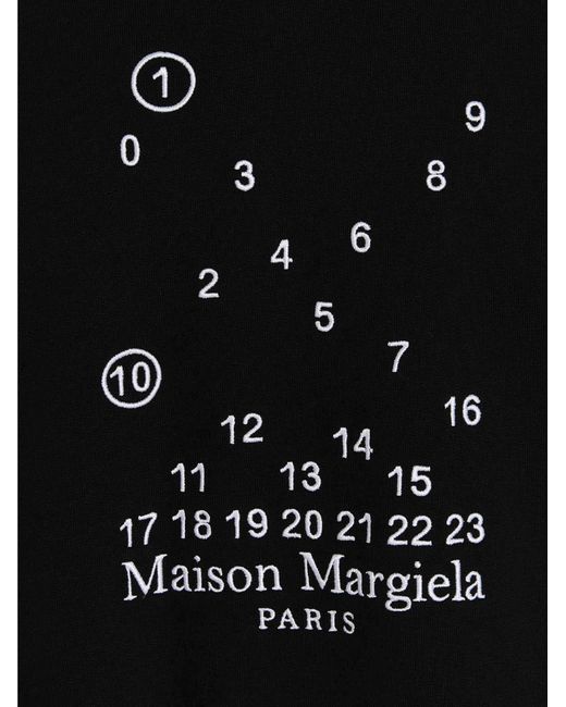 Maison Margiela Black Logo Embroidery Hoodie for men