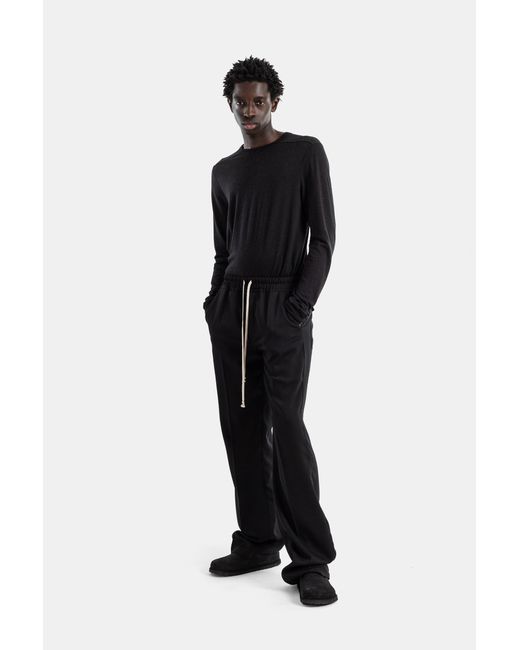 Rick Owens Black Dietrich Drawstring Wide-Leg Trousers With Elasticated Waist for men