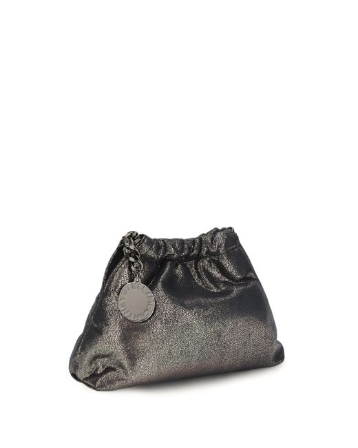 Stella McCartney Black Falabella Mini Drawstring Shoulder Bag Polyester