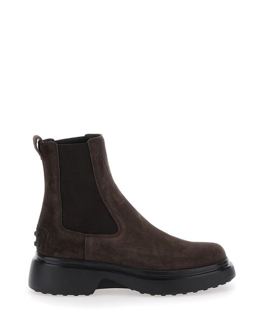 Tod's Black Leather Ankle Boots Sheep
