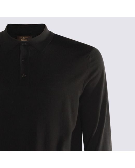 Zanone Black Wool Knitwear for men