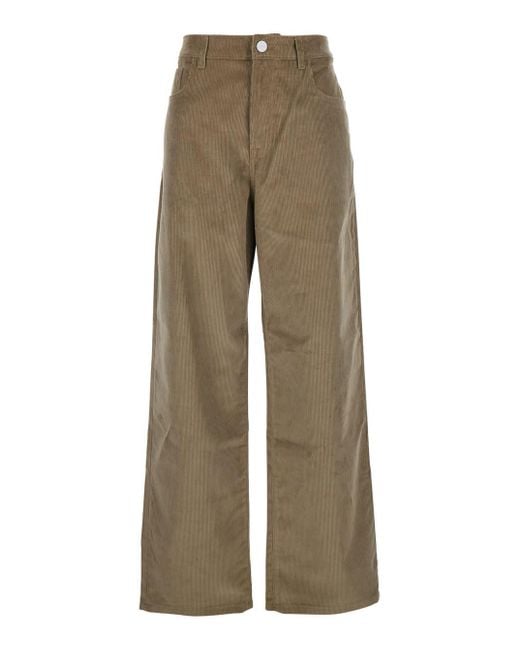 Rohe Natural Pants With Belt Loops And Wide Leg