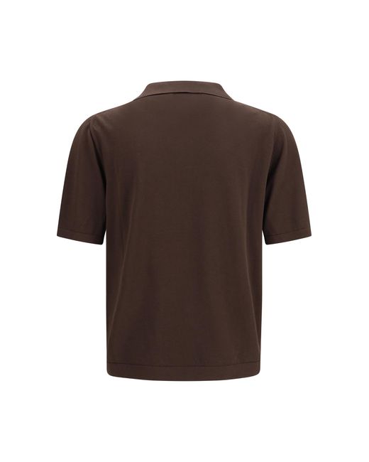 Cruna Black Knit V-Neck T-Shirt Levanti Cotton Polo Shirts for men