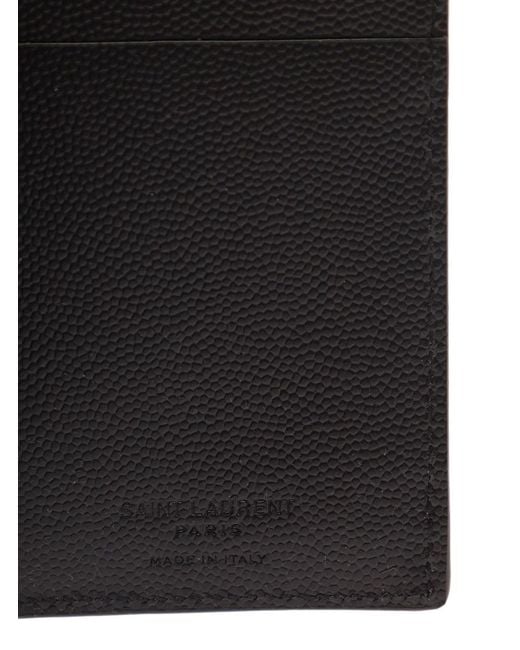 Saint Laurent Black Card Holder Grain De Poudre Calfskin Accessory for men
