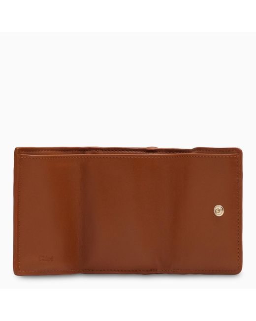 Chloé Sense Trifold Wallet Small Brown | Lyst