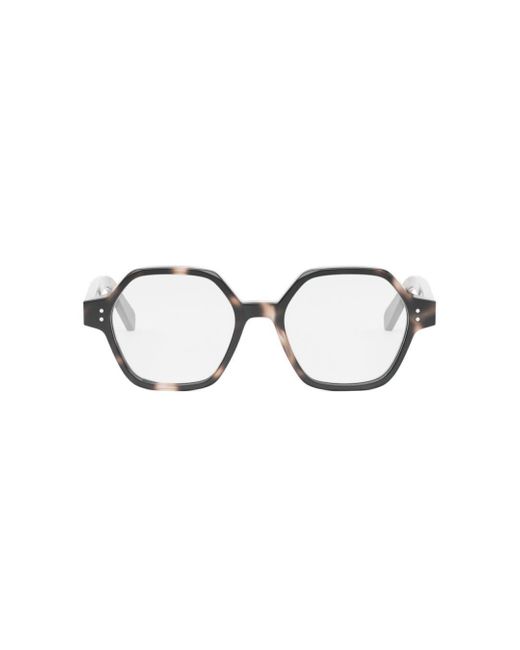 Céline Metallic Hexagon Frame Glasses
