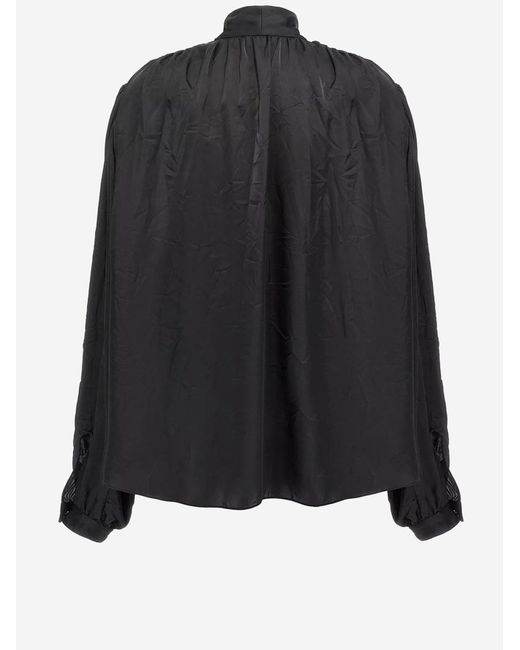 Balenciaga Black Shirt With Bow Polyester