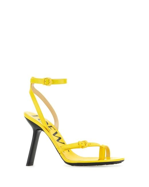Loewe Yellow Leather Petal Sandals