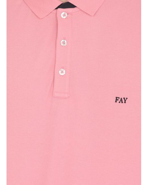 Fay Pink Polo Shirt With Logo for men
