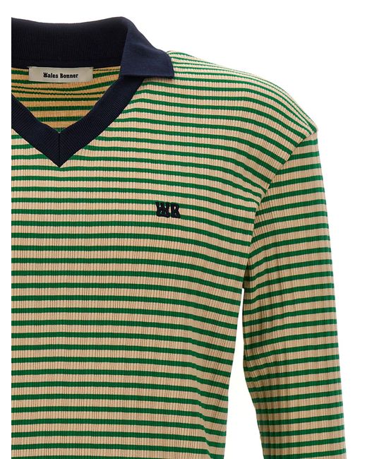 Wales Bonner Green 'Sonic' Polo Shirt for men